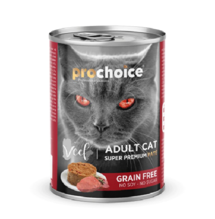 prochoice cat food cans grain free with veal 400gr