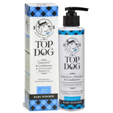 sampoyan me conditioner top dog baby powder 250ml gia skuloys kai gates petshop88 1600x1600h