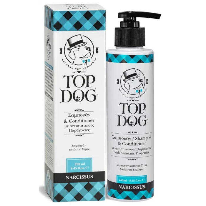 sampoyan me conditioner top dog narcissus 250ml gia skuloys kai gates petshop88 1600x1600h